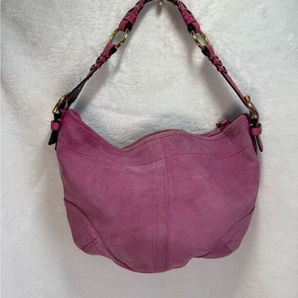 Vintage Coach Pink Suede Soho Bag - Picture 2 of 10